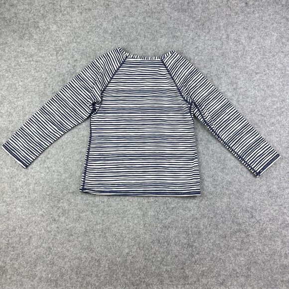Garnet Hill Swim Shirt Top Kids Size 8 Blue Striped Rash Guard Long Sleeve Beach - Picture 5 of 14